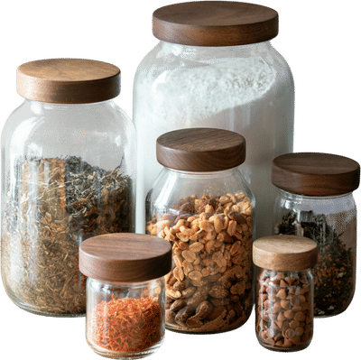 Mason Style Storage Jar with Wood Lid