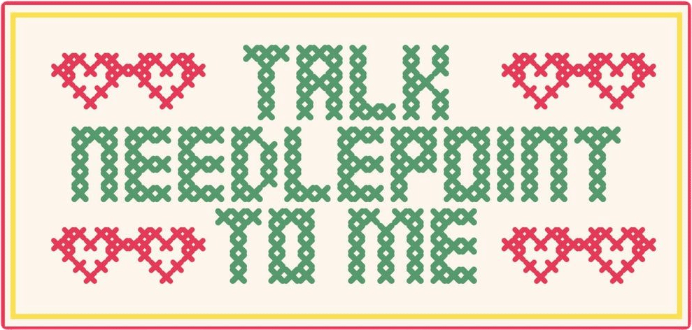 Needlepoint sticker