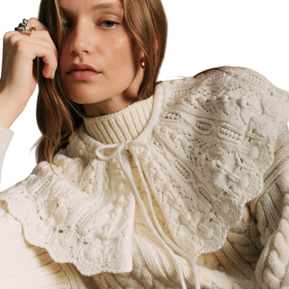 Adèle Collar - Ecru - Merino Wool