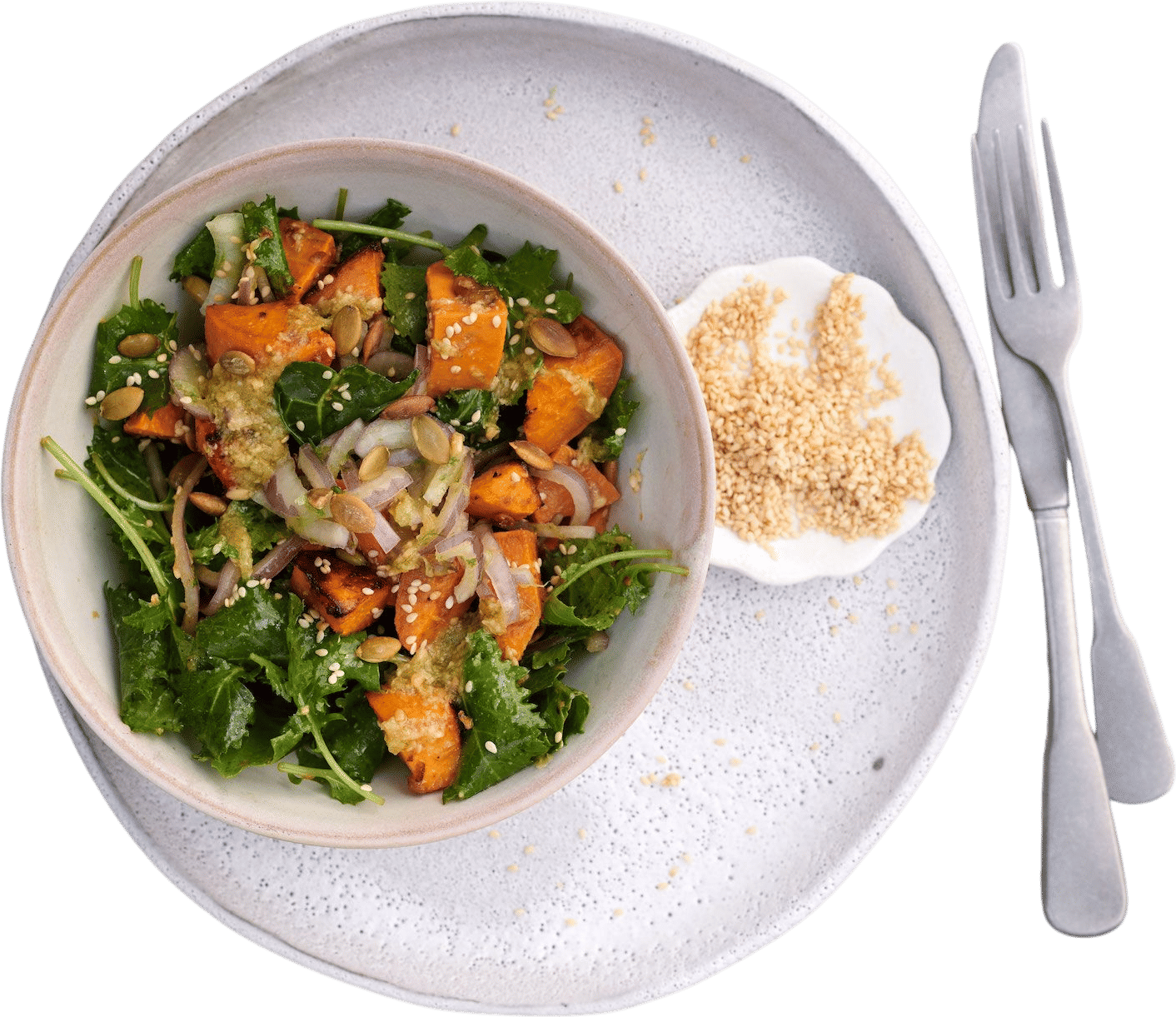 Kale & Sweet Potato Salad with Miso