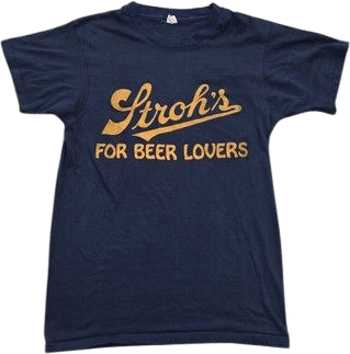 Vintage 70s Stroh’s Beer Graphic T-Shirt 1978 Keg Roll Men’s Size S Rare USA