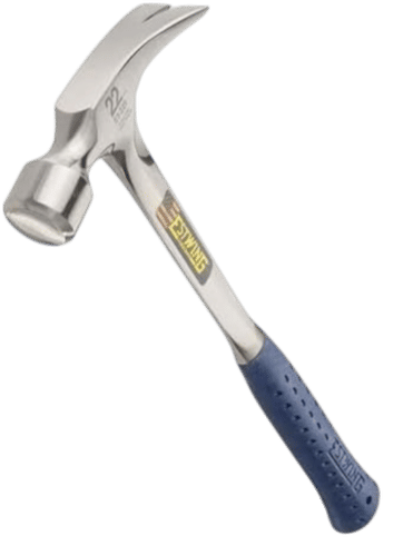 ESTWING Framing Hammer - 22 oz Long Handle Straight Rip Claw with Smooth Face & Shock Reduction Grip - E3-22S