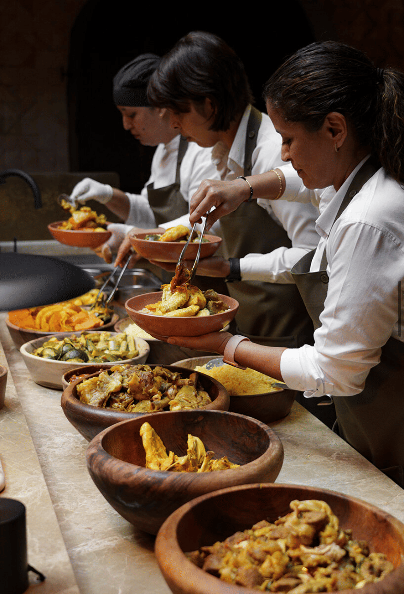In Morocco, the kitchen is usually a secretive place...but not here.