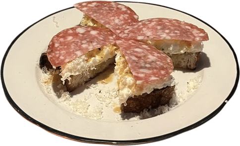 Salami Burrata Honey Toast @ Marvin on Beverly