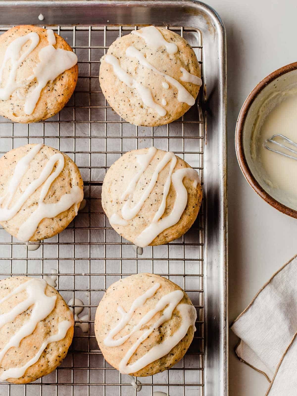 Sourdough lemon poppy seed muffins