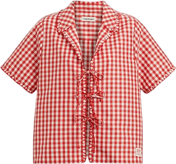 Coachtopia Loop Gingham Tie-Front Shirt