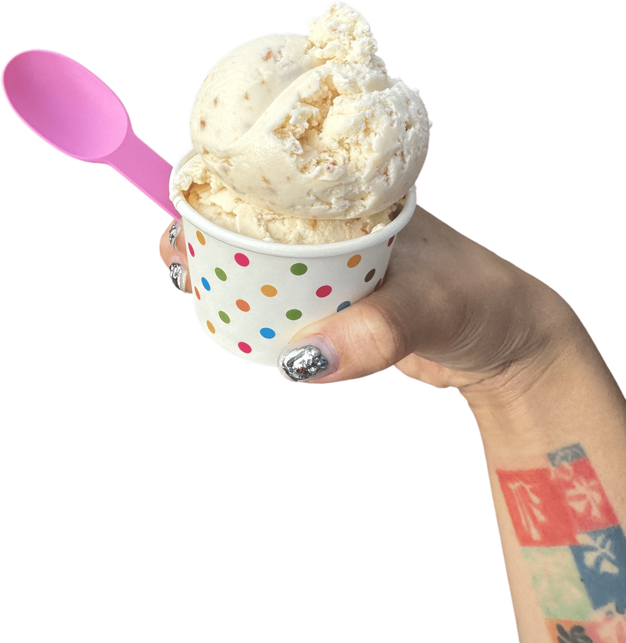 Peach ice cream 🍑  from Perfect Scoop in Avon-by-the-Sea
