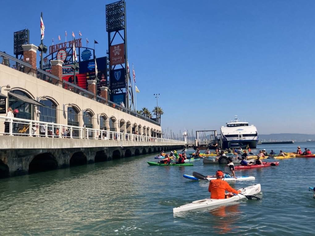 kayak mccovey cove during a giants game