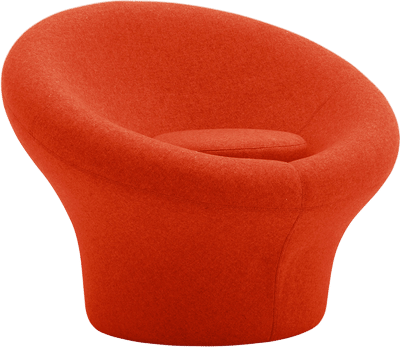 Mushroom Mid Century Modern Upholstered Fiberglass Armchair
