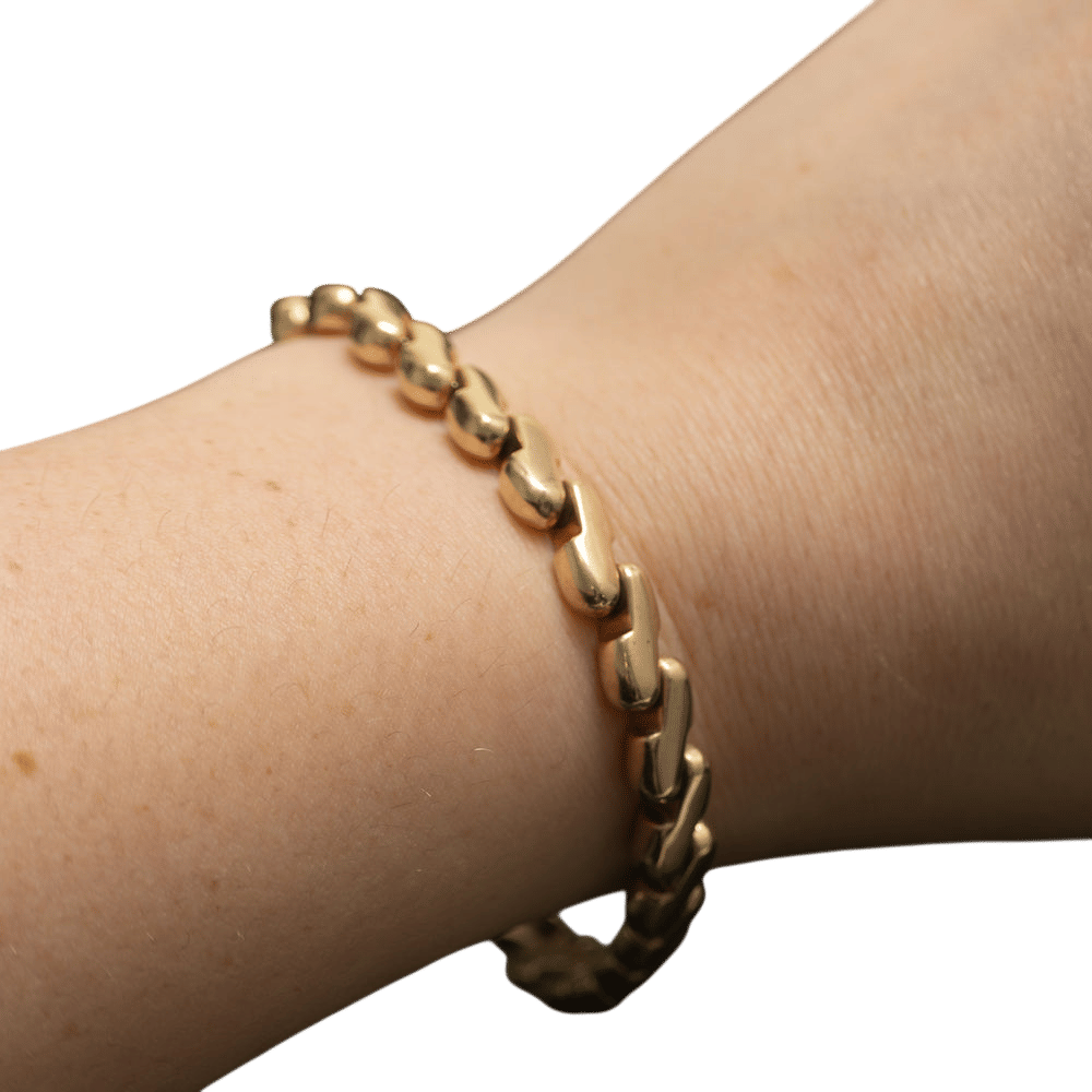 14k Yellow Gold Modified San Marco Chain Bracelet