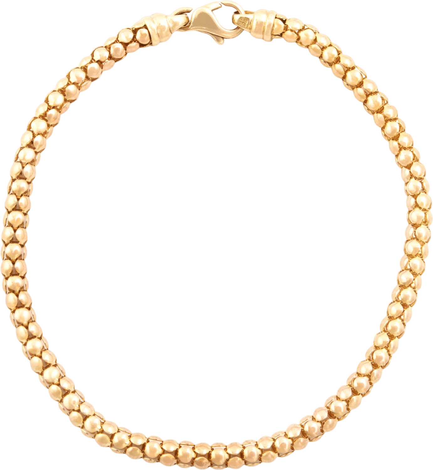 Vintage Italian 14k Yellow Gold Bubble Link Bracelet 8"