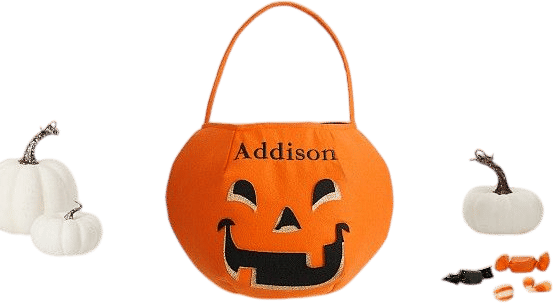 Pumpkin Glitter Halloween Treat Bag