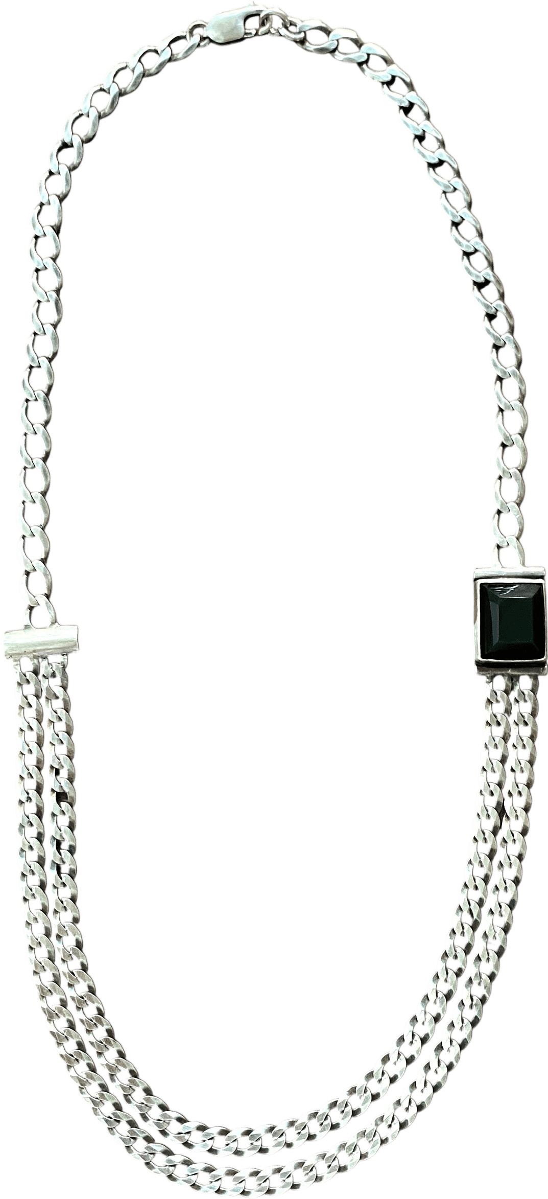 OOAK Obsidian Twin Chain