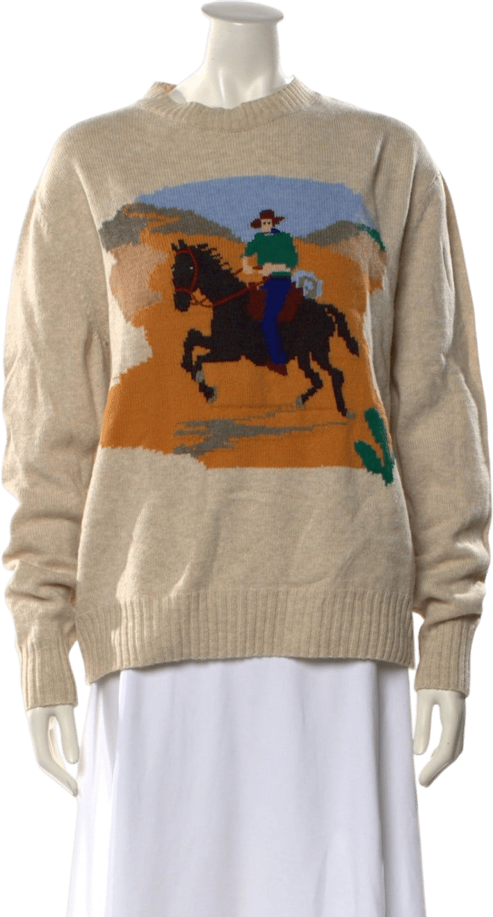 Merino Wool Graphic Print Sweater