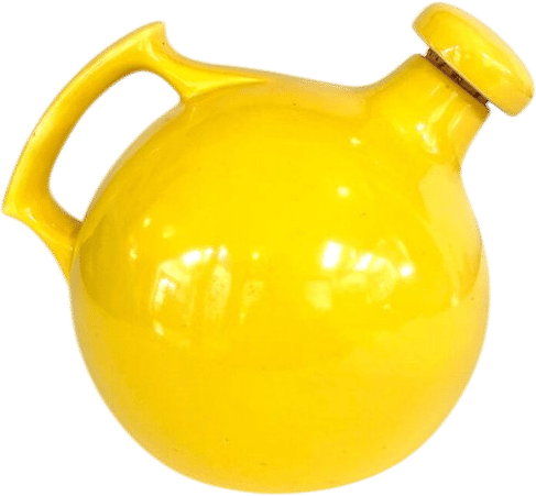 Vintage Rumrill Yellow Ball Jug With Cork and Ceramic Stopper - Etsy