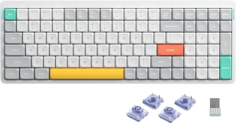 nuphy Air96 V2 Wireless Mechanical Keyboard (White Gateron Wisteria Switch)