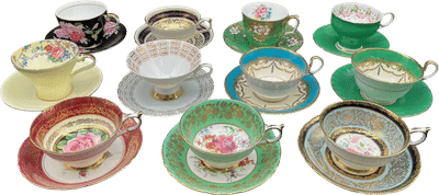 Vintage English Bone China Teacups & Saucers