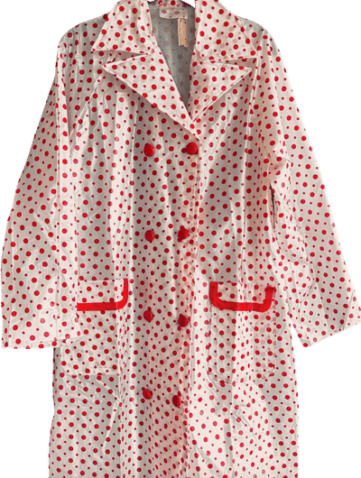 Vintage Red Polka Dot Raincoat
