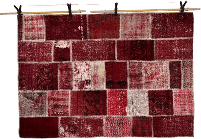 Vintage Patchwork Wall Art Rug (4'4" x 6'4")