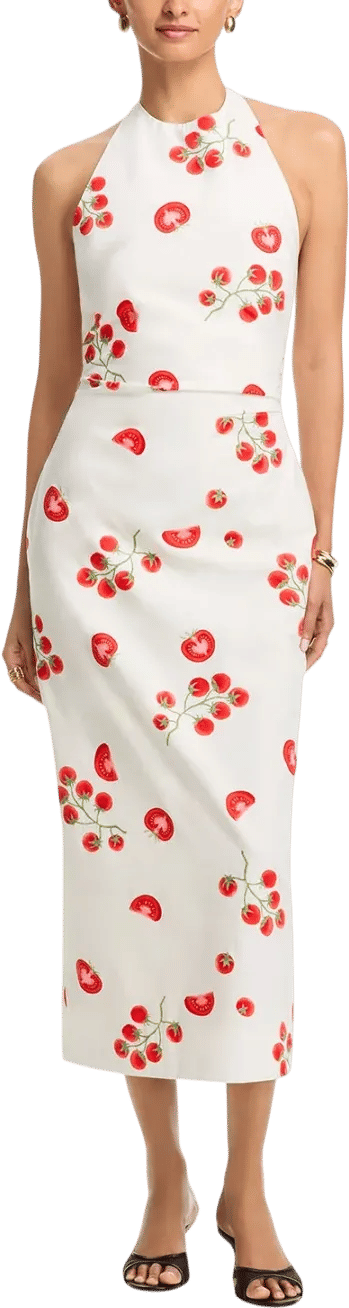 Line & Dot Bellissimo Tomato Midi Dress