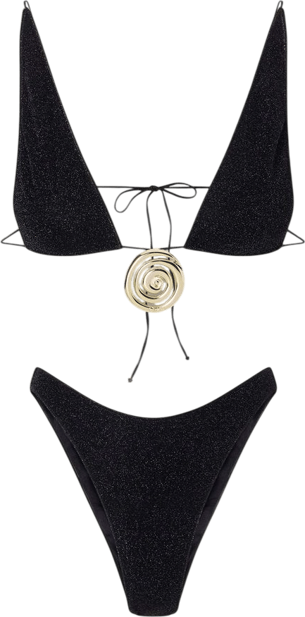 OSÉREE Lumière Spiral embellished Lurex bikini | NET-A-PORTER