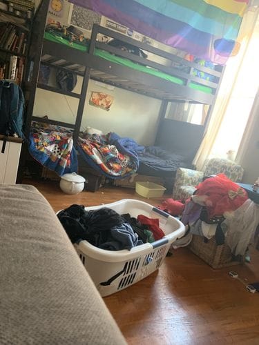 Find someone whose baby is 6 months older than yours and take the big bin of clothes they’re getting rid of