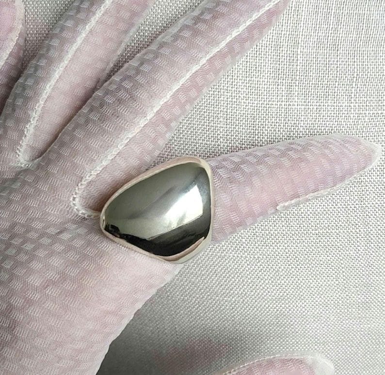 Vintage 925 Sterling Silver Dome Statement Ring