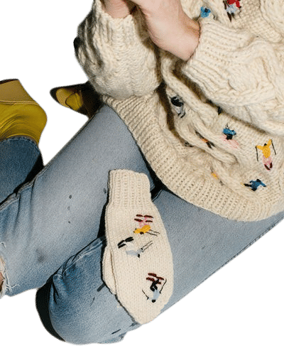 Skiers on the Slopes Mittens