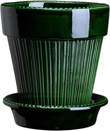 Simona Pot with Saucer Emerald