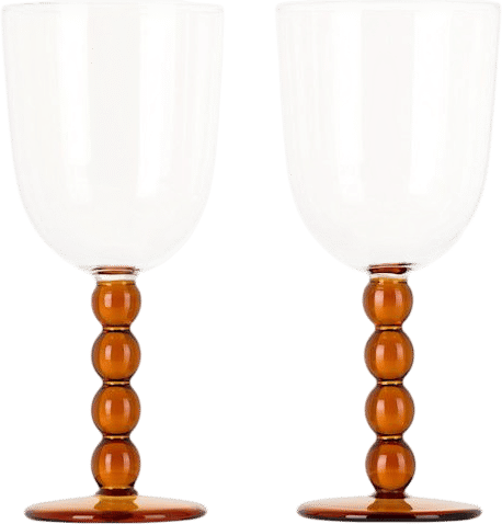 Maison Balzac - Red Volute Wine Glass Set