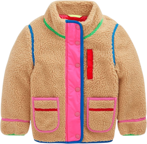 Fun Borg Mix Fleece-Rainbow Trim Borg