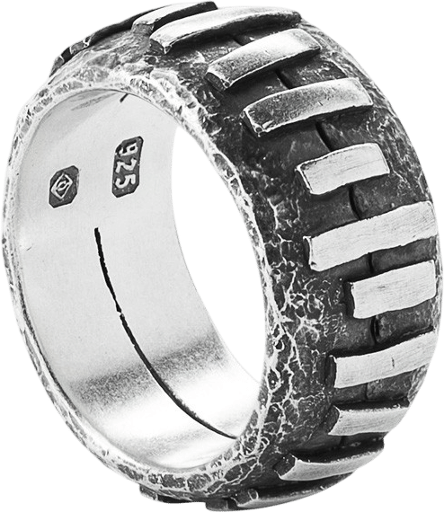 Stitched Sterling Silver Ring