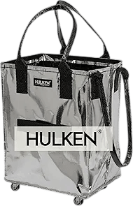 HULKEN Reusable Grocery Bag On Wheels (Medium, Silver)