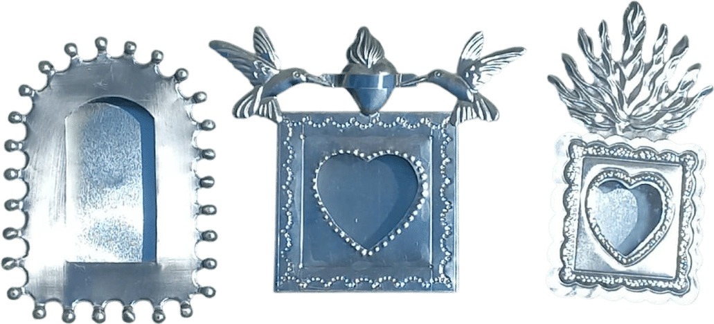 Handmade Mexican Tin Nichos Set