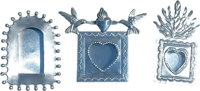 Handmade Mexican Tin Nichos Set