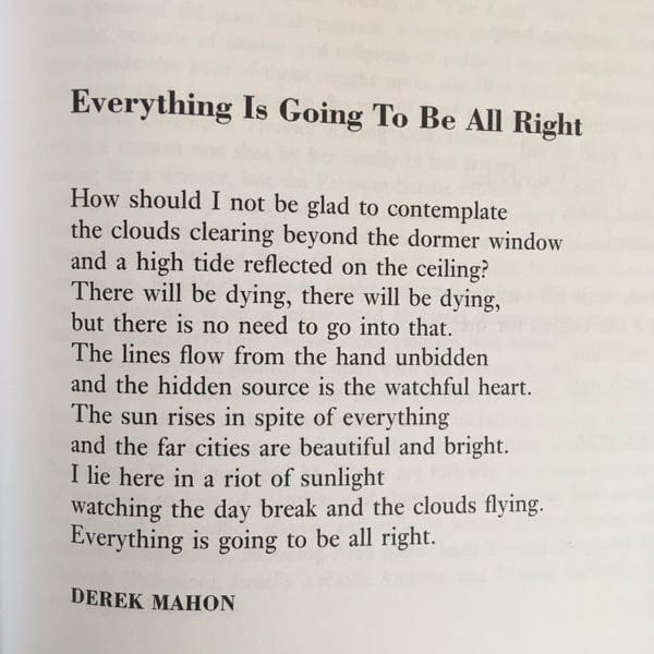 Derek Mahon - "Everything Is Going to Be All Right"