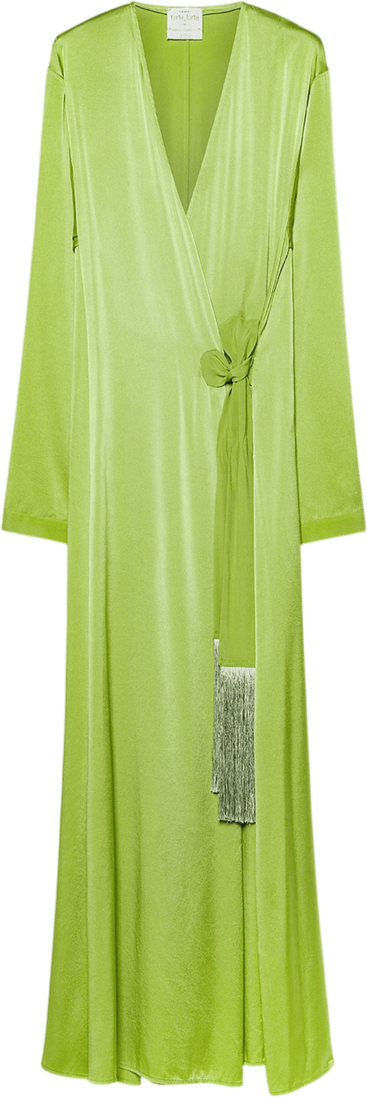 forte_forte wrap dress in stretch silk satin aloe