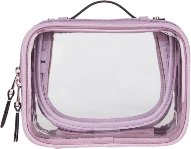 Calpak Small Clear Cosmetics Case in Lavender