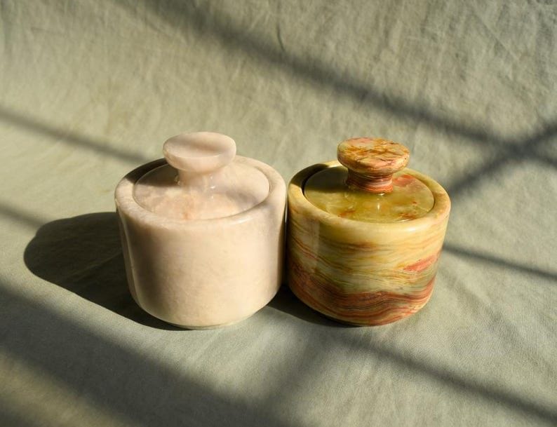 Marble Salt Cellar with Lid