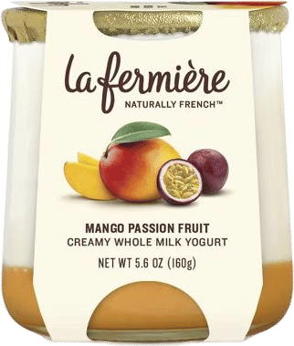la fermière yogurt, mango passion fruit