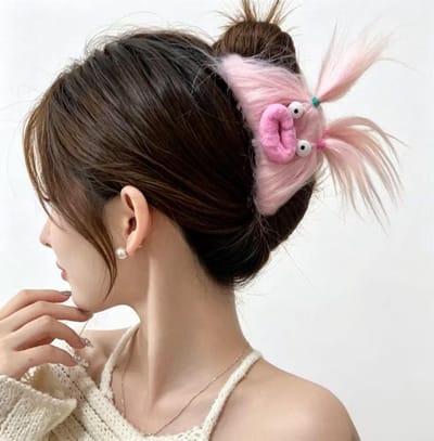 Fuzzy Monster Hair Claw Clips