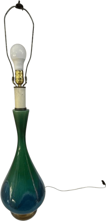 Royal Haeger Blue Green Flow Drip Glaze Table Lamp