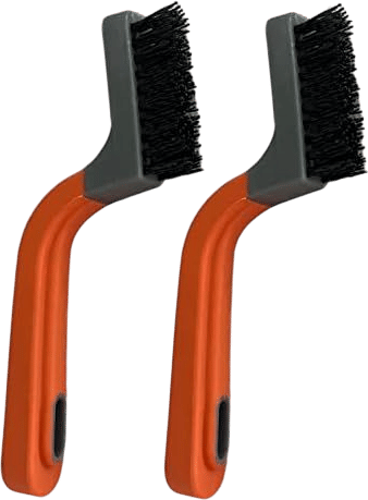 2 ALAZCO Soft-Grip Handle Heavy-Duty Tile Grout Brush - Accid Proof Extra-Stiff Bristles - Narrow Brush for Hard to Reach Areas Multi-Purpose