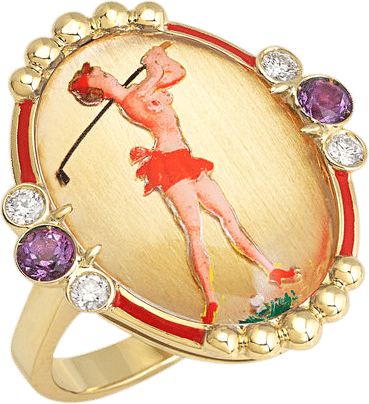 Pin Up In Red Ring