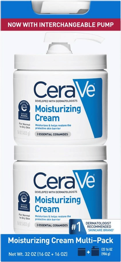 CeraVe Moisturizing Cream Multi-Pack, 16 oz Jar + 16 oz Jar
