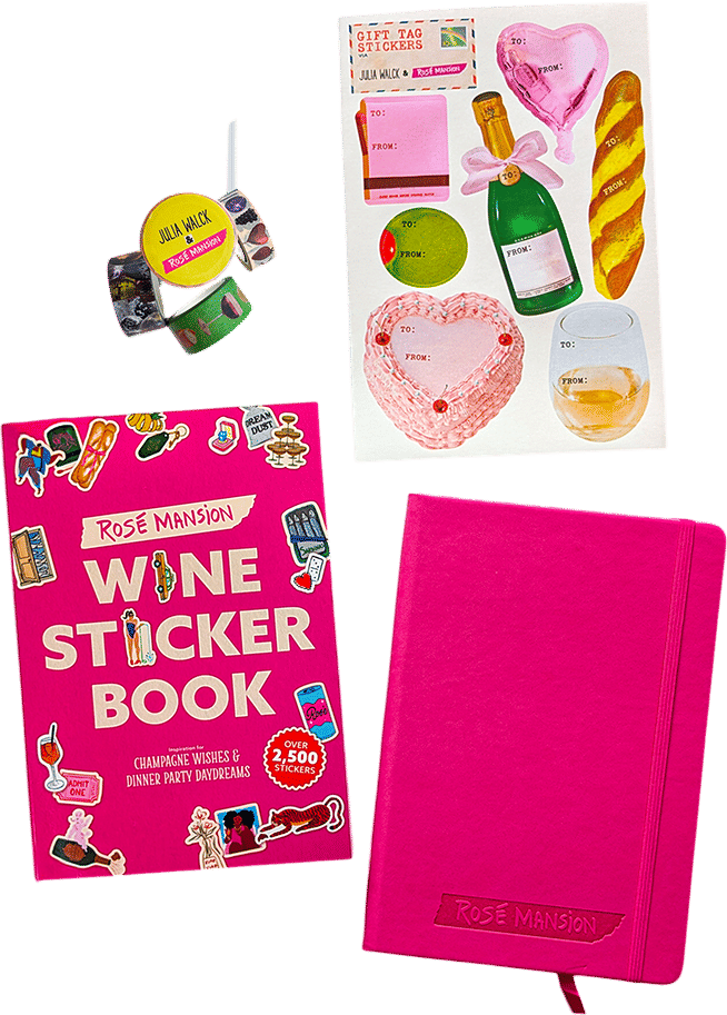 Rosé Mansion Wine Sticker Book