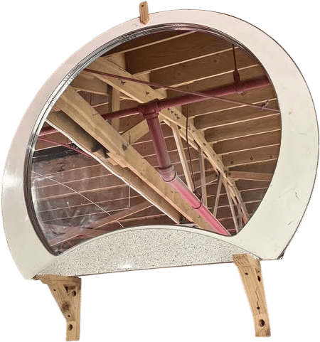 Vintage 1980s Round Vanity Mirror