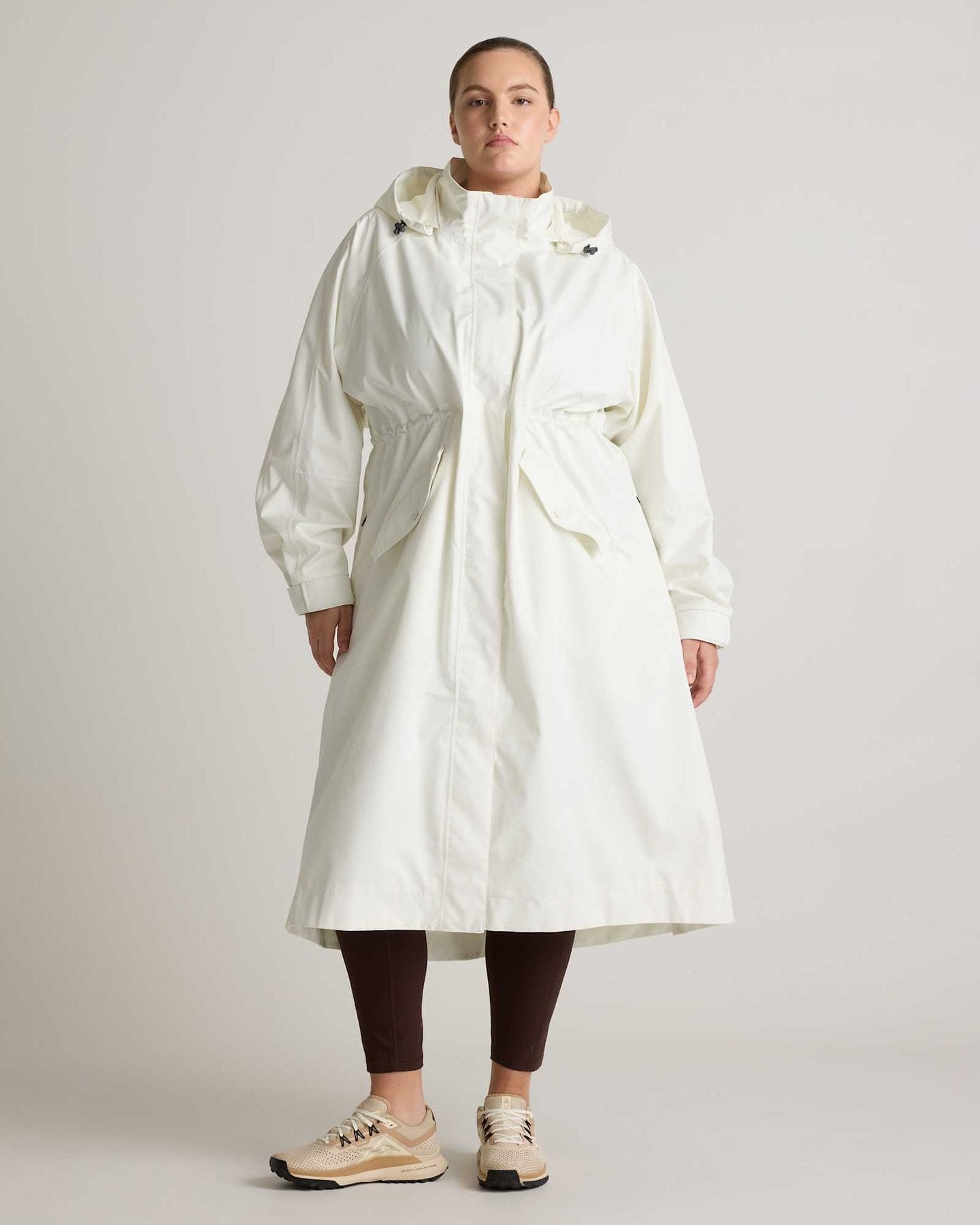 Weather Proof Rain Trench Coat in Frost