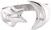 Sterling Silver Moon & Star ring