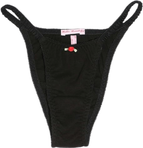Hello Beautiful Black Romance String Panty